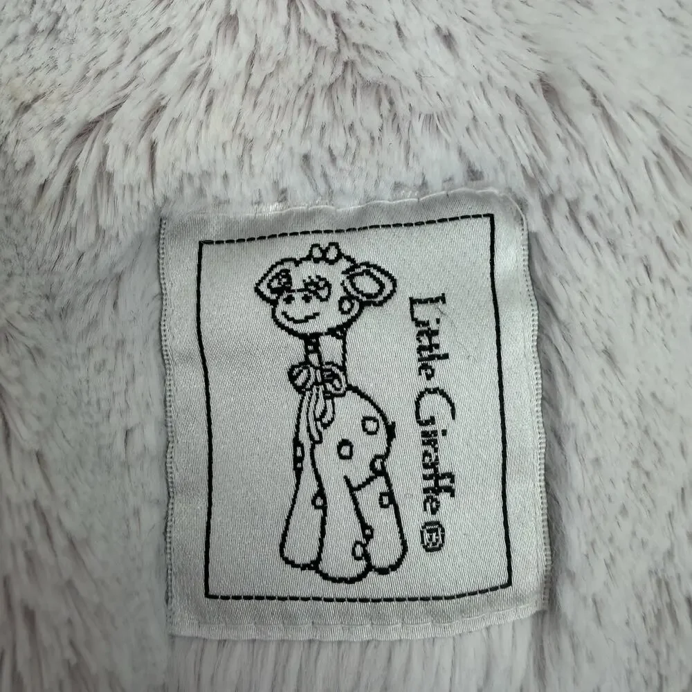 Little Giraffe Luxe Chenille Baby Lovey Blanky Blanket Pink Satin Trim Soft READ